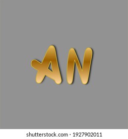 AN initial gold handwriting logo for identity