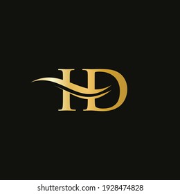 Initial Gold ID Letter Logo Design. ID Logo Design With Creative And Modern Trendy