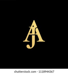 Initial Gold Letter Aj Ja Logo Stock Vector (Royalty Free) 1118944367