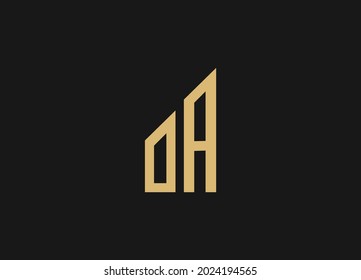 Initial Gold letter DA Logo Design