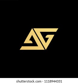 Initial Gold letter GG Logo Design with black Background Vector Illustration Template
