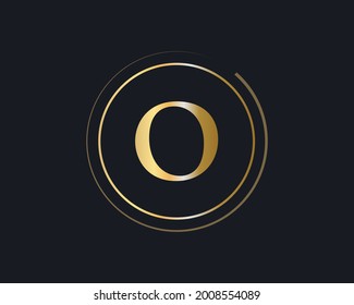 Initial Gold letter O logo design. O logo design with luxury concept