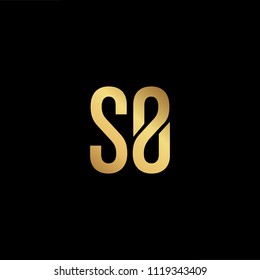 Initial Gold letter SB BS Logo Design with black Background Vector Illustration Template