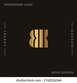 Initial Gold letters BX linked monogram logo vector. Business logo monogram two overlap letters inside circle isolated on black background.
