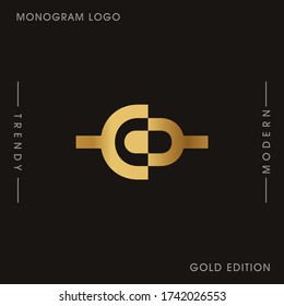 Initial Gold Buchstaben CY verknüpft monogramm Logo Vektor. Firmenlogo Monogramm zwei überschneidende Buchstaben innerhalb eines Kreises isoliert auf schwarzem Hintergrund.