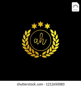 initial Gold Royal or anniversary logo template, vector illustration
