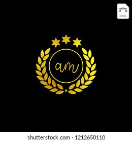 initial Gold Royal or anniversary logo template, vector illustration