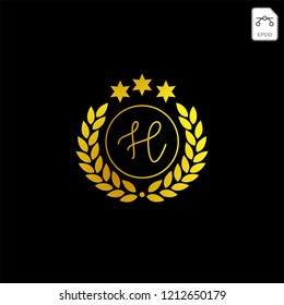 initial Gold Royal or anniversary logo template, vector illustration