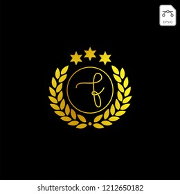 initial Gold Royal or anniversary logo template, vector illustration