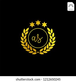 initial Gold Royal or anniversary logo template, vector illustration