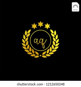 initial Gold Royal or anniversary logo template, vector illustration