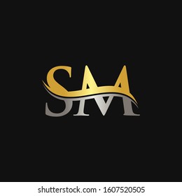 Initial Gold Silver Letter Sm Logo Stock Vector (Royalty Free ...