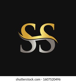 Initial Gold Silver Letter Ss Logo Stock Vector (Royalty Free ...