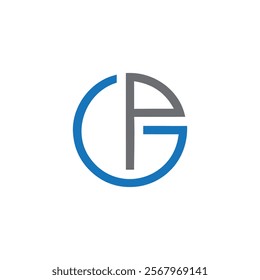 initial gp letter logo design vector, initial pg letter logo design, gp icon, gp symbol, pg icon, pg letter, p g , g p shape icon design, modern g p shape for any business and monogram, p g business.