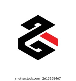  Initial GP Logo Polygon Shape Letter logo Design white background