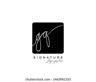 Initial GQ beauty monogram and elegant logo design, handwriting logo of initial signature, wedding, fashion, floral and botanical with creative template.