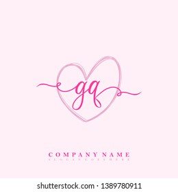 Initial GQ handwriting logo template vector