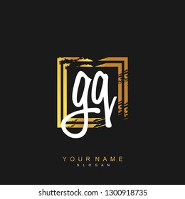 Initial GQ handwriting logo vector