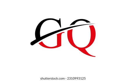 Initial GQ letter Logo With Swoosh Design Graphic Vector Template for Business and Company Identity.