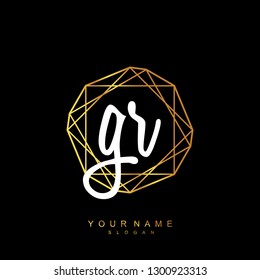 Initial GR handwriting logo vector