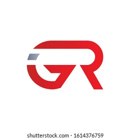 Diseño del logotipo vinculado a la carta GR inicial. Plantilla vectorial GR abstracta
