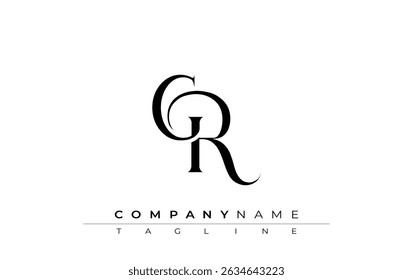 Initial GR Logo Design Vector. Elegant Monogram Logo Design with Decorative Elements and Typography