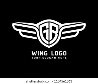 Initial GR wing logo template vector