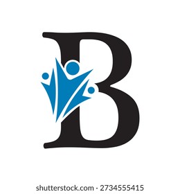 Initial Graduation Logo Combine With Letter B Vector Template