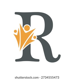 Initial Graduation Logo Combine With Letter R Vector Template