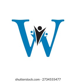 Initial Graduierung Logo kombinieren mit Buchstabe W Vektor Vorlage