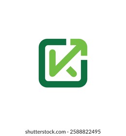 initial growth icon letter k logo