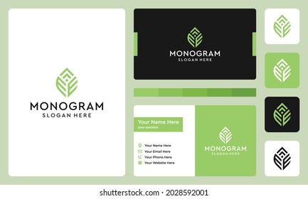 logotipo de monograma inicial y letra de crecimiento. iconos para negocios, finanzas, elegancia y lujo simple. Vectores premium.