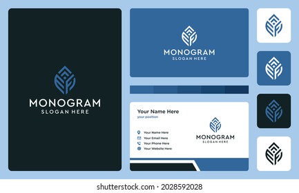 logotipo de monograma inicial y letra de crecimiento. iconos para negocios, finanzas, elegancia y lujo simple. Vectores premium.