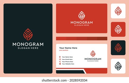 initial and growth letter monogram logo. icons for business, finance, elegance and simple luxury. Premium Vectors.