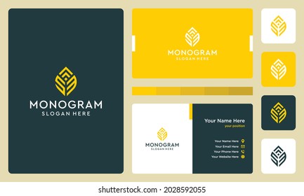 initial and growth letter monogram logo. icons for business, finance, elegance and simple luxury. Premium Vectors.