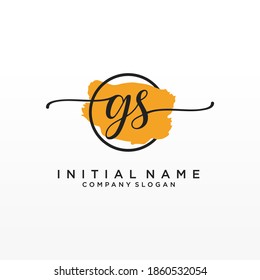 Initial GS beauty monogram and elegant logo design, handwriting logo of initial signature, wedding, fashion, floral and botanical with creative template.