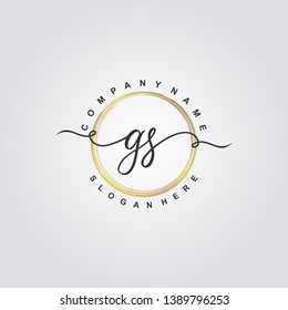 Initial GS handwriting logo template vector