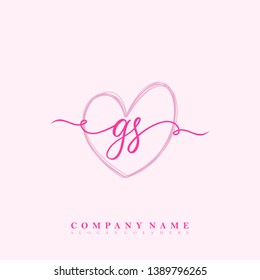 Initial GS handwriting logo template vector