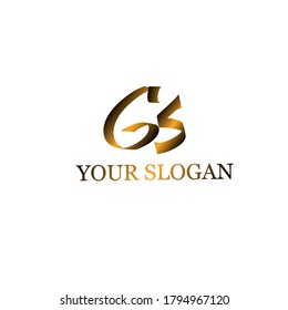 Initial Gs handwriting logo template vector