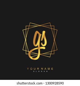 Initial GS handwriting logo vector