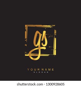 Initial GS handwriting logo vector