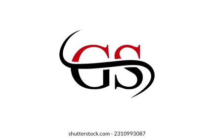Logotipo inicial de la letra GS con plantilla de vectores gráficos de diseño Swoosh para identidad de empresa y empresa.