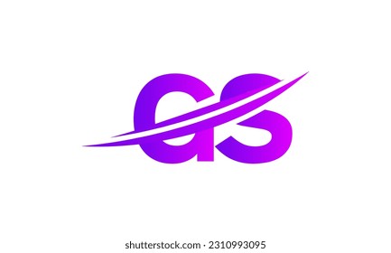 Logotipo inicial de la letra GS con plantilla de vectores gráficos de diseño Swoosh para identidad de empresa y empresa.