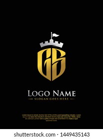 initial GS letter with shield style logo template vector