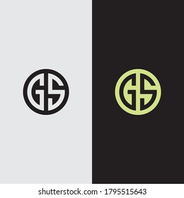initial gs luxury circle logo vector eps
