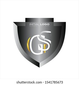 Initial GS, SG letter logo shield 