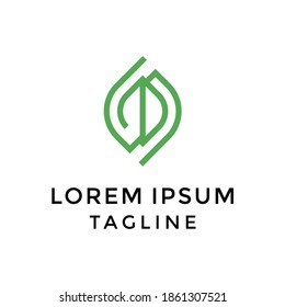 initial gs,sg leaf logo design template