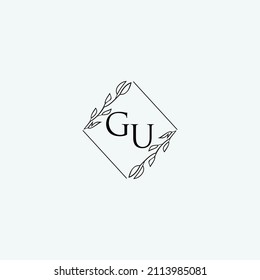 Ursprüngliche GU Beauty elegante Logo Design Blumenvorlage Illustration