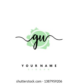 Initial GU handwriting logo templaate vektor