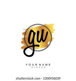 Initial GU handwriting logo vector